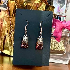 Brown and tan gummy bear earrings 🐻
